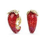 Idyllia clip earrings Red, 18K gold finish